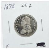 1838 Bust quarter, F