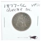 1877-CC Liberty Seated quarter, VF30