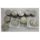 Half dollar lot: 46 Walking Liberty, 7 Franklin,