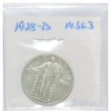 1928-D Standing Liberty quarter, MS63