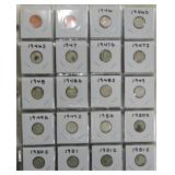 Roosevelt dime album, many BU, 1946-2010,