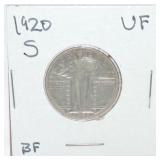 1920-S Standing Liberty quarter, VF