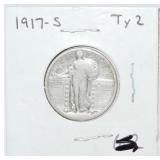 1917-S Ty 2 Standing Liberty quarter