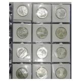 Silver eagle binder 1986-2007, 22 coins