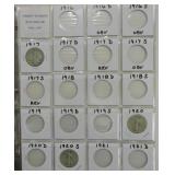 Walking Liberty half binder, 88 coins