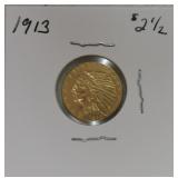 1913 $2 1/2 gold Indian, MS60