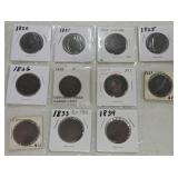 Lot of 11 large cents 1820-34