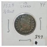 1828 half cent, VF, 13 stars