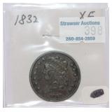 1832 half cent, XF