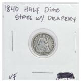 1840 Liberty Seated half dime, VF