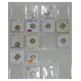 Lot of 12 Barber dimes 1907-16