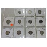 Lot of 11 Bust dimes 1821-1835