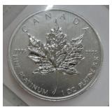 2012 $50 Canada Maple Leaf, 1oz platinum