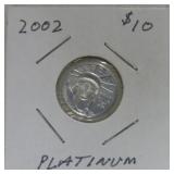 2002 $10 Liberty 1/10oz platinum coin