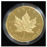 1989 $50 Canada gold Maple Leaf, 1oz .999 gold
