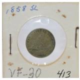 1858 SL Flying Eagle cent, VF