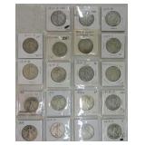 Lot of 19 Walking Liberty halves 1917-19