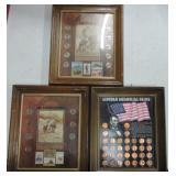 Lot of 3 framed coin sets - The Pioneers,