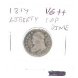 1814 Bust dime, VG+