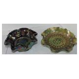 Carnival glass lot of 2 bowls