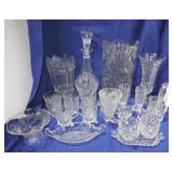 Crystal and clear glass lot of 22 pcs - Fostoria,