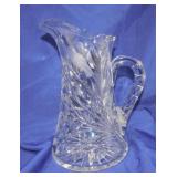 American Brilliant Cut Glass water pitcher with