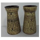 Art pottery pair of 9" vases
