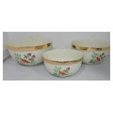 Hall China Golden Carrot 3 pc mixing bowl set