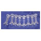 Set of 8 cut glass knife rests