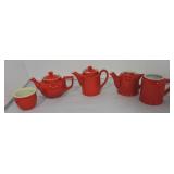 Hall China Chinese Red lot of 5 pcs -