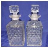 American Fostoria set of 2 liquor decanters, 9
