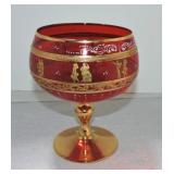 Murano comport with heavy gold and enamel decor,