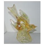 L.E. Smith 9" carnival glass bird