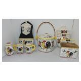 Japan Rooster & Roses lot of 7 pcs, various