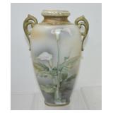 Nippon 9" two handled vase