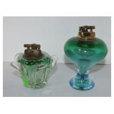 MCM lot of 2 glass table lighters