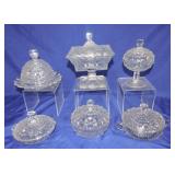 American Fostoria lot of 6 covered dishes