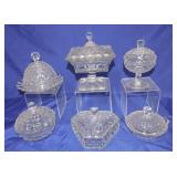 American Fostoria lot of 6 covered dishes