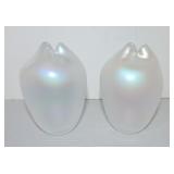 Le Vay pair of iridescent glass 4 1/2" vases
