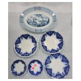 Flow Blue lot of 6 pcs