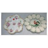 Lot of 2 egg plates, chip to one