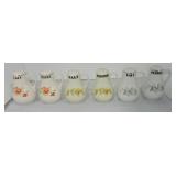 Hall China lot of 3 pair handled shakers -