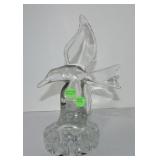 Cambridge glass seagull flower frog