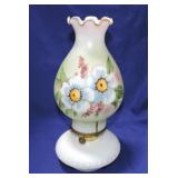 Milk glass oil lamp