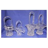 Lot of 4 glass baskets