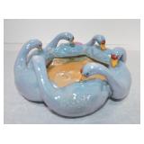 Japanese luster swan bowl, 9"