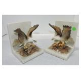 OMC pair of eagle porcelain bookends