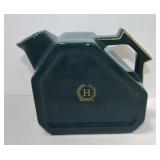 Hall China Plaza jug, turquoise with gold 