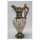 Majolica ewer, 13 1/2"