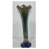 Cobalt carnival glass11 1/2" vase